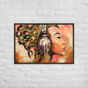 Headphone Girl Original Oil Paint Framed Poster - by Stay Tru