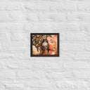 Headphone Girl Original Oil Paint Framed Poster - by Stay Tru