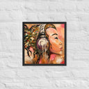 Headphone Girl Original Oil Paint Framed Poster - by Stay Tru