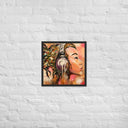 Headphone Girl Original Oil Paint Framed Poster - by Stay Tru