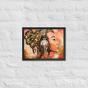 Headphone Girl Original Oil Paint Framed Poster - by Stay Tru