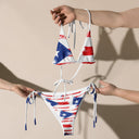 Boricua Brushstroke: All - Over Print Recycled String Bikini - by trudesigns.shop