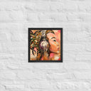 Headphone Girl Original Oil Paint Framed Poster - by Stay Tru