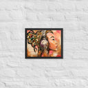 Headphone Girl Original Oil Paint Framed Poster - by Stay Tru