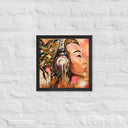 Headphone Girl Original Oil Paint Framed Poster - by Stay Tru